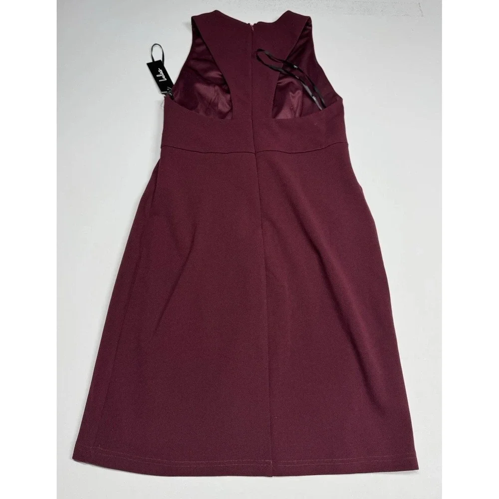 Lulu's Bodycon Fitted‎ Sleeveless Short Tank Dress Burgundy Size S Ruched NWT